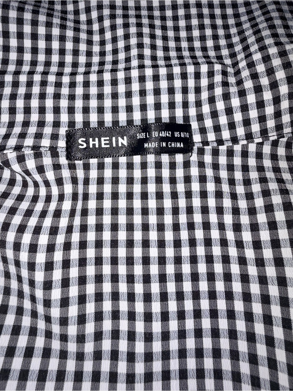 Black & White Gingham Wrap Blouse - Picture 5 of 6